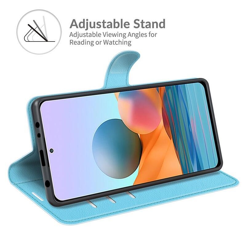 Litchi peněženkové pouzdro na mobil Xiaomi Redmi Note 10 Pro - modré