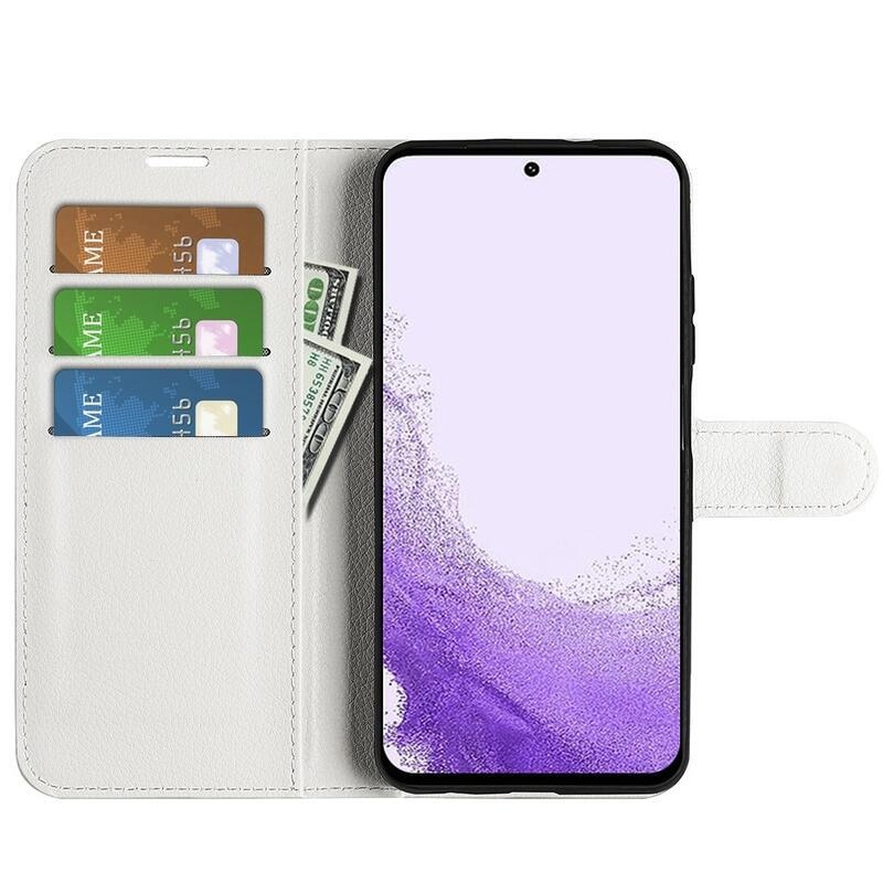 Litchi peněženkové pouzdro na Samsung Galaxy S23 - bílé