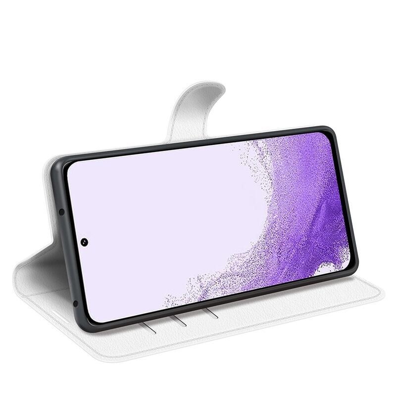 Litchi peněženkové pouzdro na Samsung Galaxy S23 - bílé