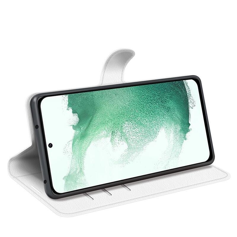 Litchi peněženkové pouzdro na Samsung Galaxy S23+ - bílé