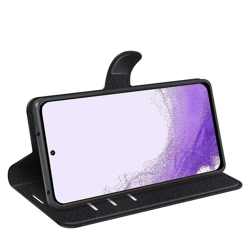 Litchi peněženkové pouzdro na Samsung Galaxy S23 - černé