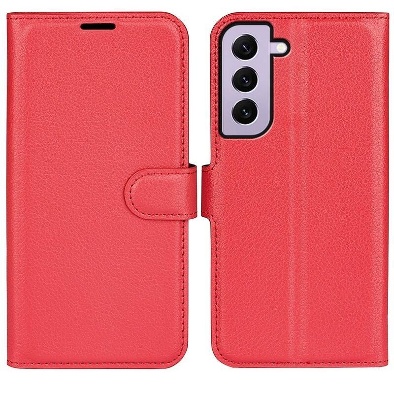 Litchi peněženkové pouzdro na Samsung Galaxy S23 - červené