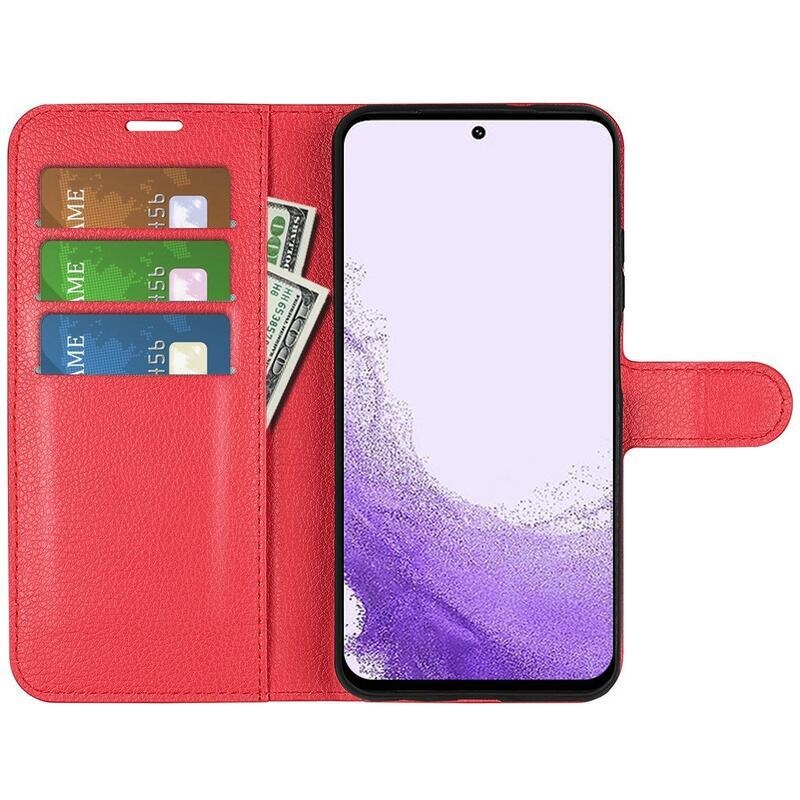 Litchi peněženkové pouzdro na Samsung Galaxy S23 - červené