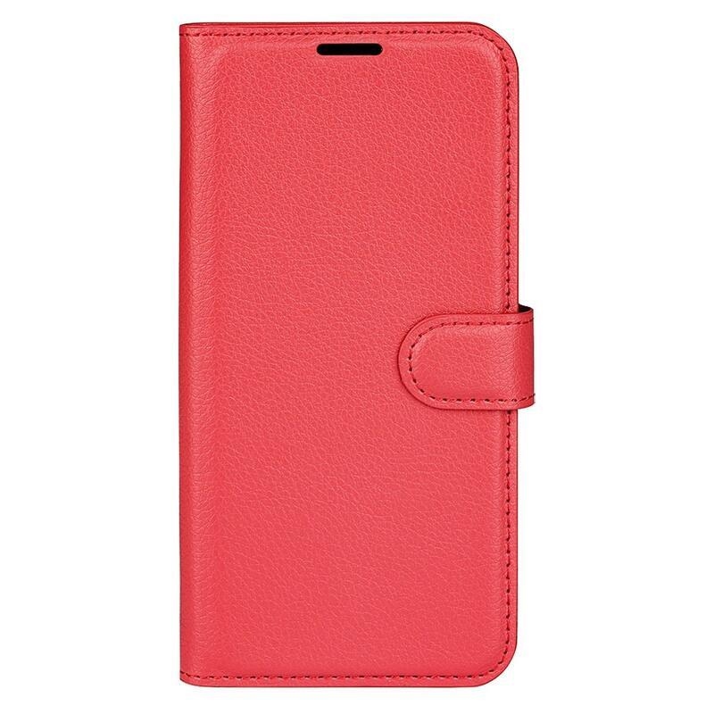 Litchi peněženkové pouzdro na Samsung Galaxy S23 - červené