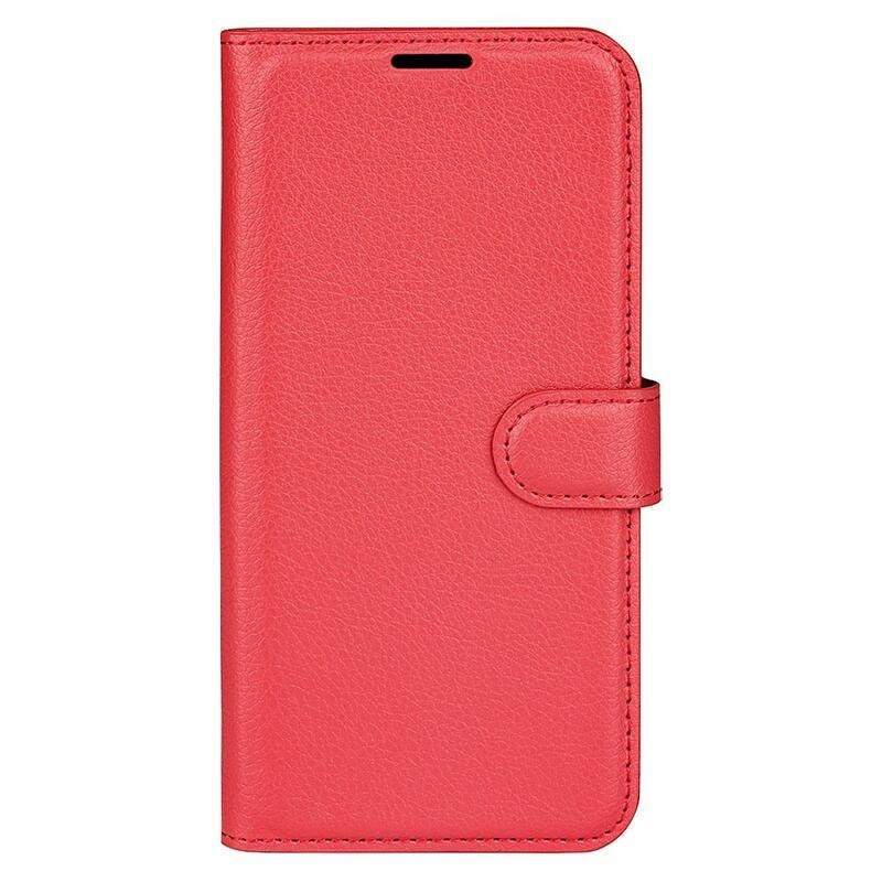 Litchi peněženkové pouzdro na Samsung Galaxy S23+ - červené