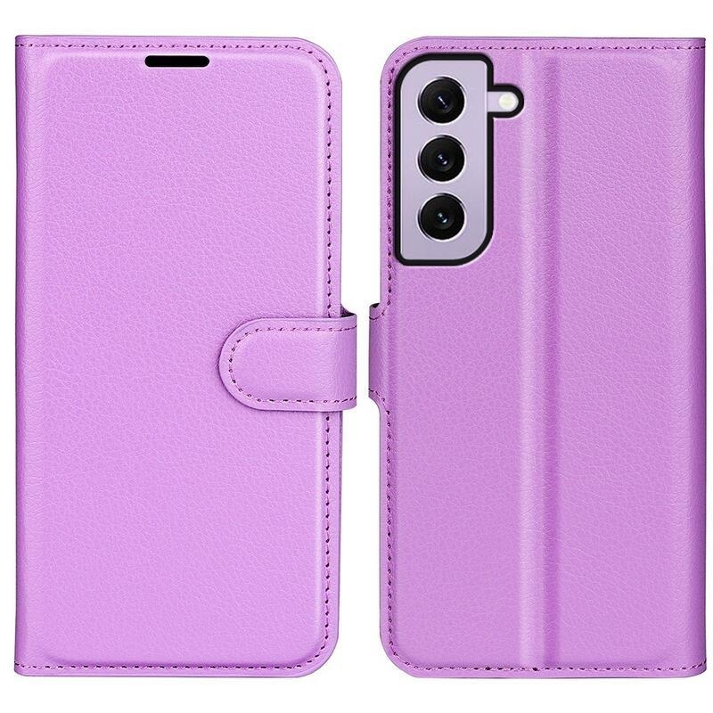 Litchi peněženkové pouzdro na Samsung Galaxy S23 - fialové