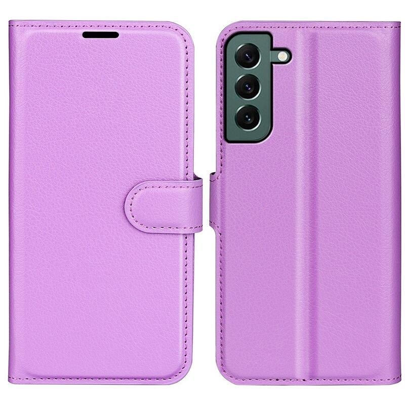 Litchi peněženkové pouzdro na Samsung Galaxy S23+ - fialové