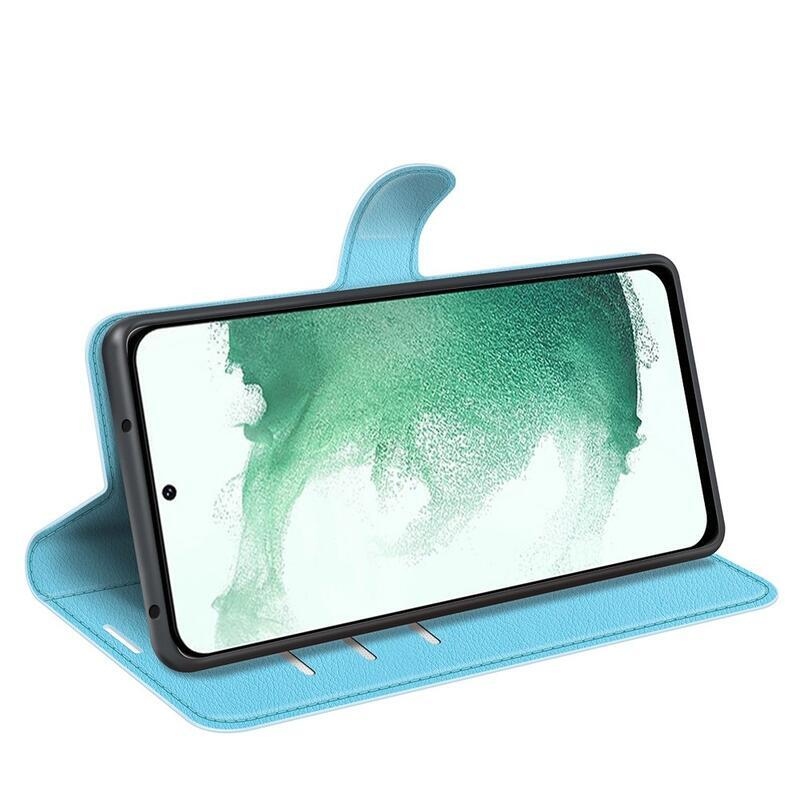 Litchi peněženkové pouzdro na Samsung Galaxy S23+ - modré