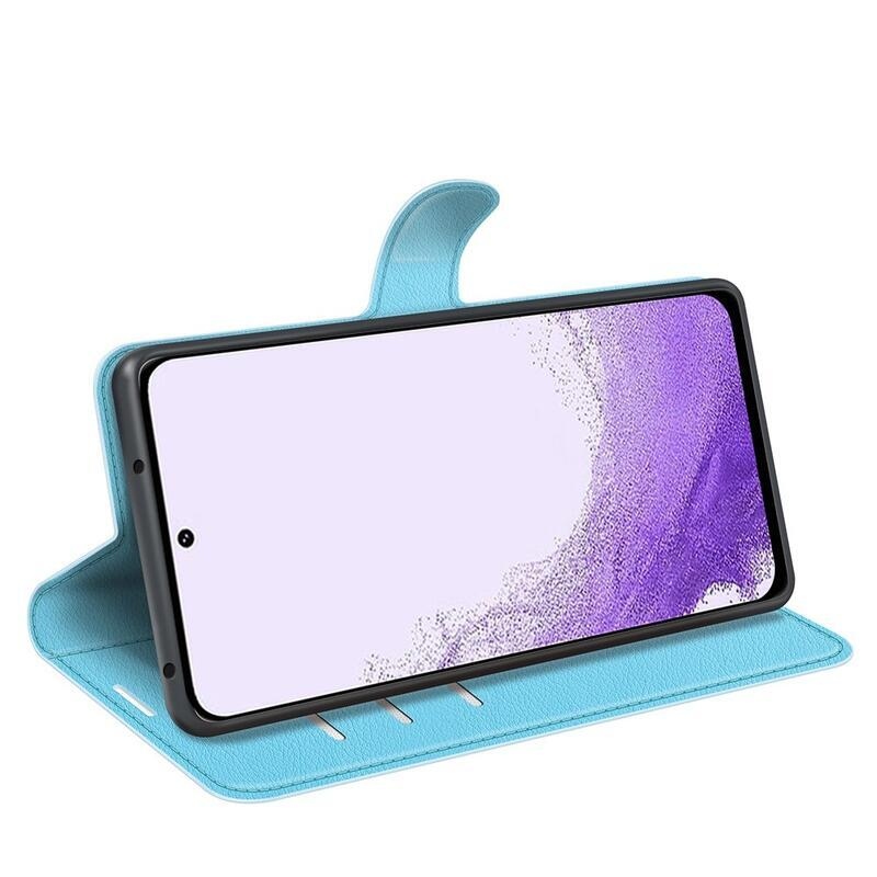 Litchi peněženkové pouzdro na Samsung Galaxy S23 - modré