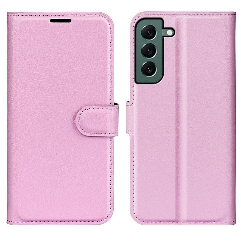 Litchi peněženkové pouzdro na Samsung Galaxy S23+ - růžové