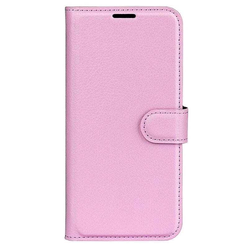 Litchi peněženkové pouzdro na Samsung Galaxy S23+ - růžové
