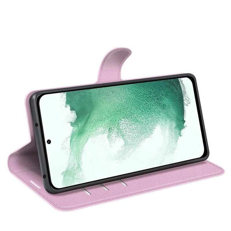 Litchi peněženkové pouzdro na Samsung Galaxy S23+ - růžové