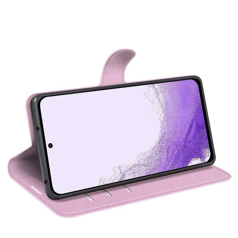 Litchi peněženkové pouzdro na Samsung Galaxy S23 - růžové