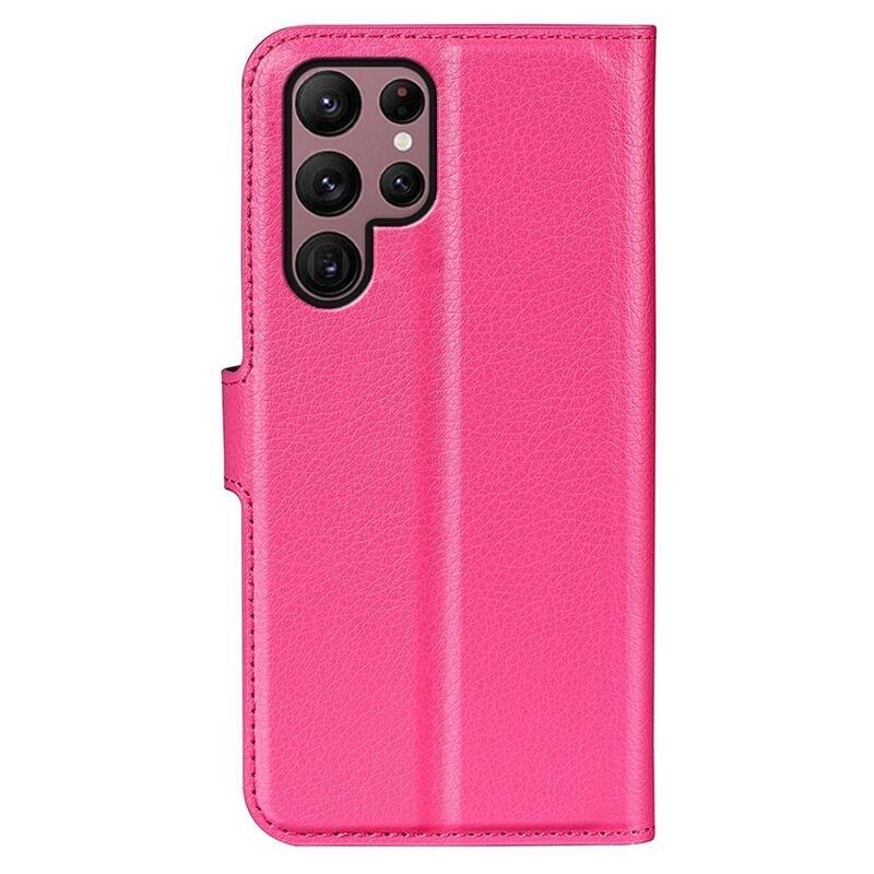Litchi peněženkové pouzdro na Samsung Galaxy S23 Ultra - rose