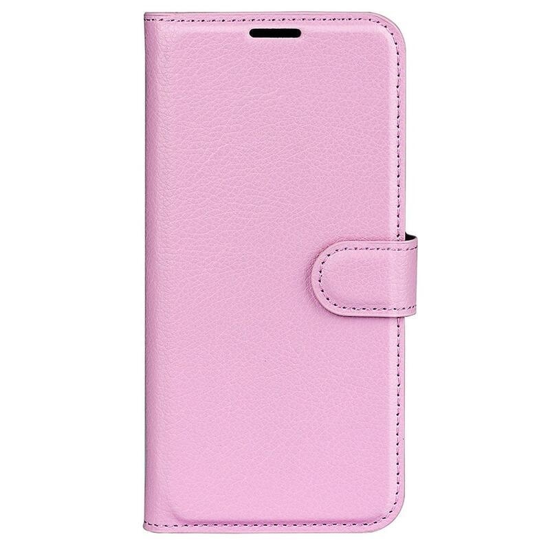 Litchi peněženkové pouzdro na Samsung Galaxy S23 Ultra - růžové