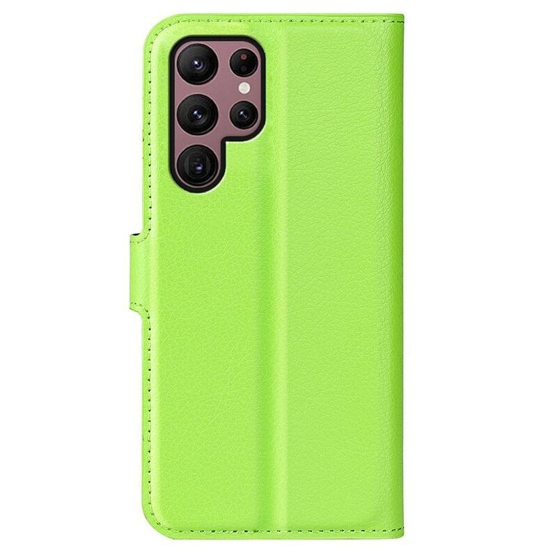 Litchi peněženkové pouzdro na Samsung Galaxy S23 Ultra - zelené