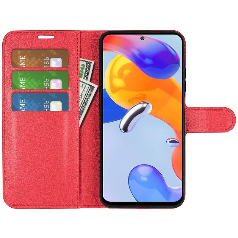 Litchi peněženkové pouzdro pro mobil Xiaomi Redmi Note 11 Pro 4G/5G - červené