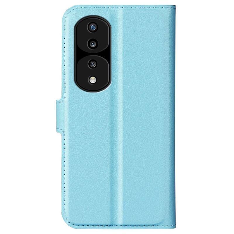 Litchi PU kožené peněženkové pouzdro na mobil Honor 70 5G - modré