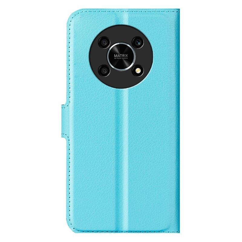 Litchi PU kožené peněženkové pouzdro na mobil Honor Magic 4 Lite 5G - modré