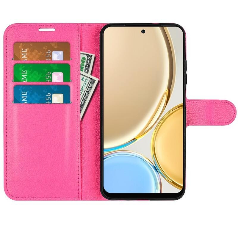 Litchi PU kožené peněženkové pouzdro na mobil Honor Magic 4 Lite 5G - rose
