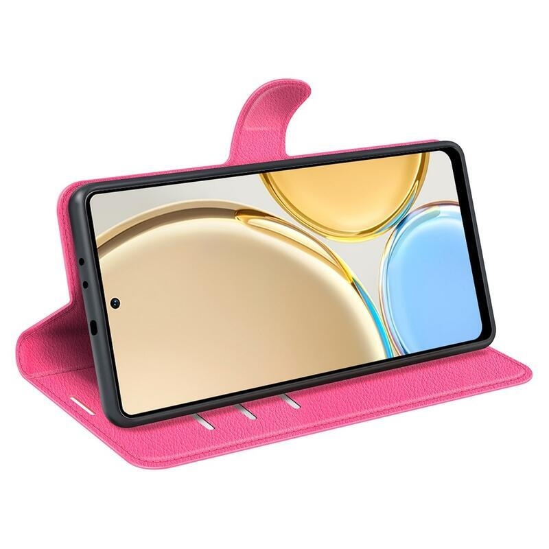 Litchi PU kožené peněženkové pouzdro na mobil Honor Magic 4 Lite 5G - rose