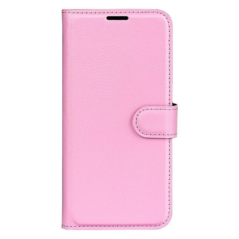Litchi PU kožené peněženkové pouzdro na mobil Honor Magic 4 Lite 5G - růžové