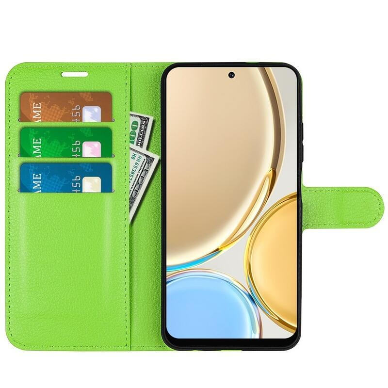 Litchi PU kožené peněženkové pouzdro na mobil Honor Magic 4 Lite 5G - zelené