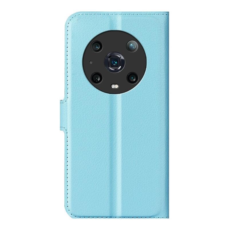 Litchi PU kožené peněženkové pouzdro na mobil Honor Magic 4 Pro 5G - modré