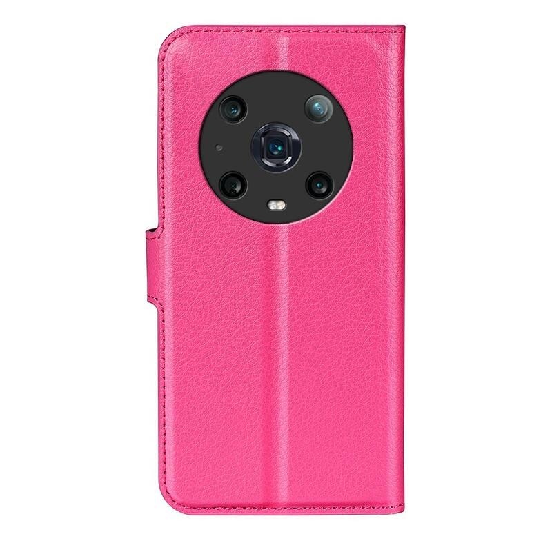 Litchi PU kožené peněženkové pouzdro na mobil Honor Magic 4 Pro 5G - rose