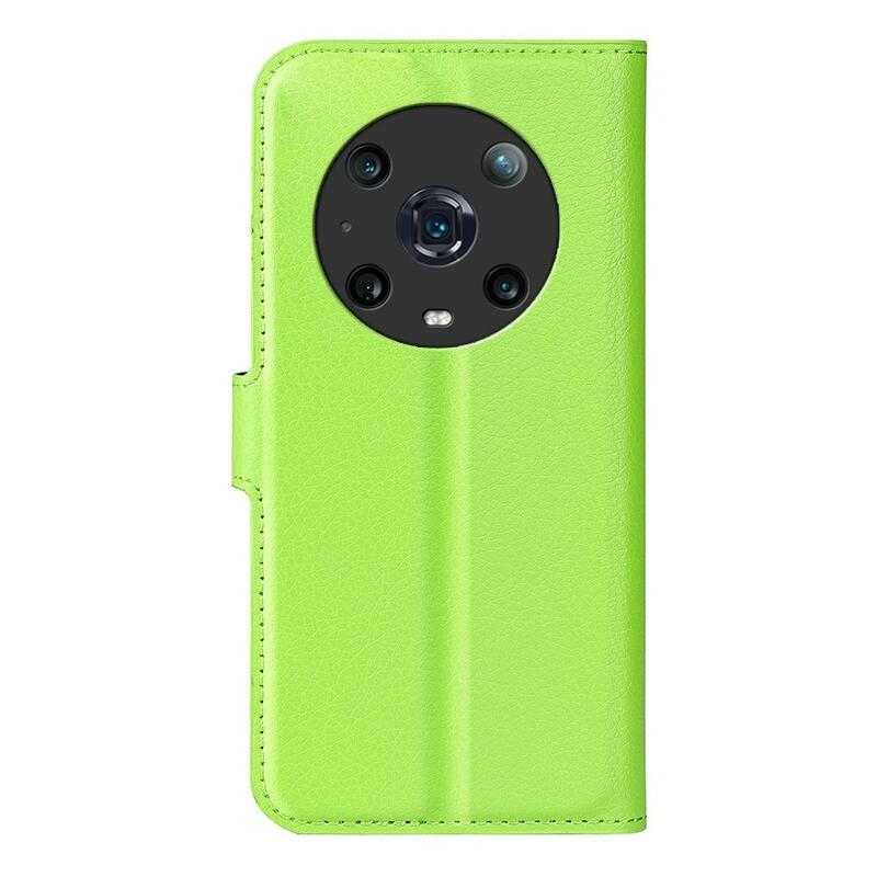 Litchi PU kožené peněženkové pouzdro na mobil Honor Magic 4 Pro 5G - zelené