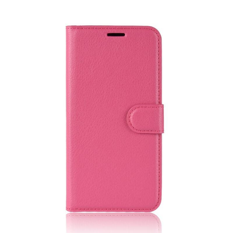Litchi PU kožené peněženkové pouzdro na mobil Huawei Mate 20 Pro - rose