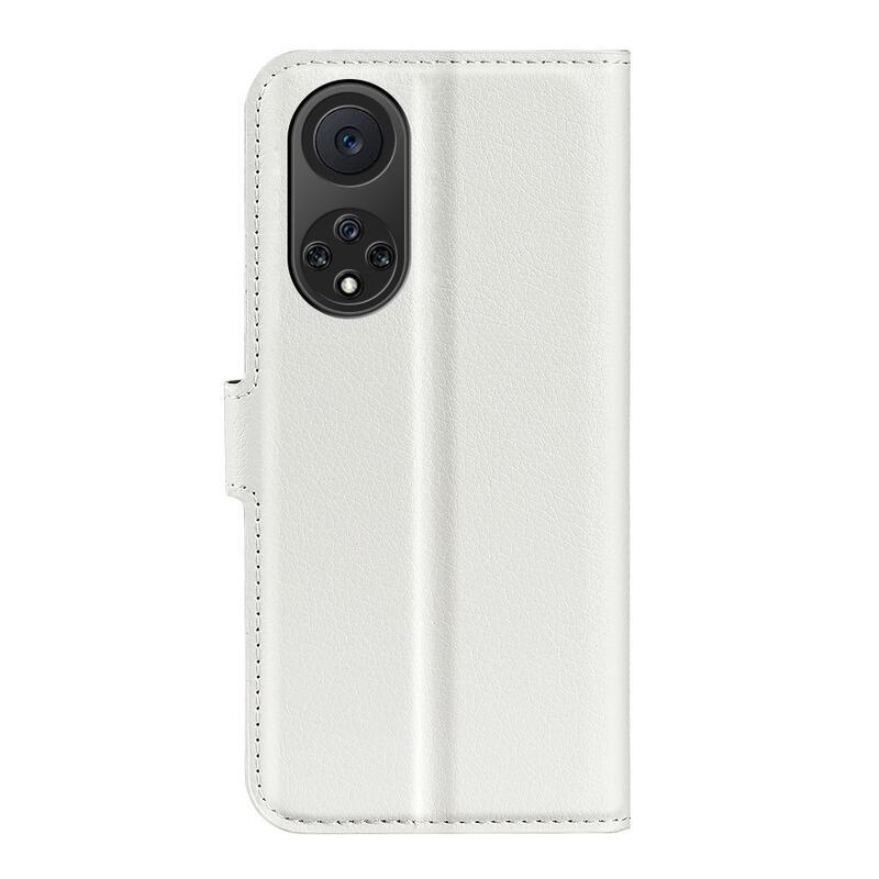 Litchi PU kožené peněženkové pouzdro na mobil Huawei Nova 9/Honor 50 - bílé