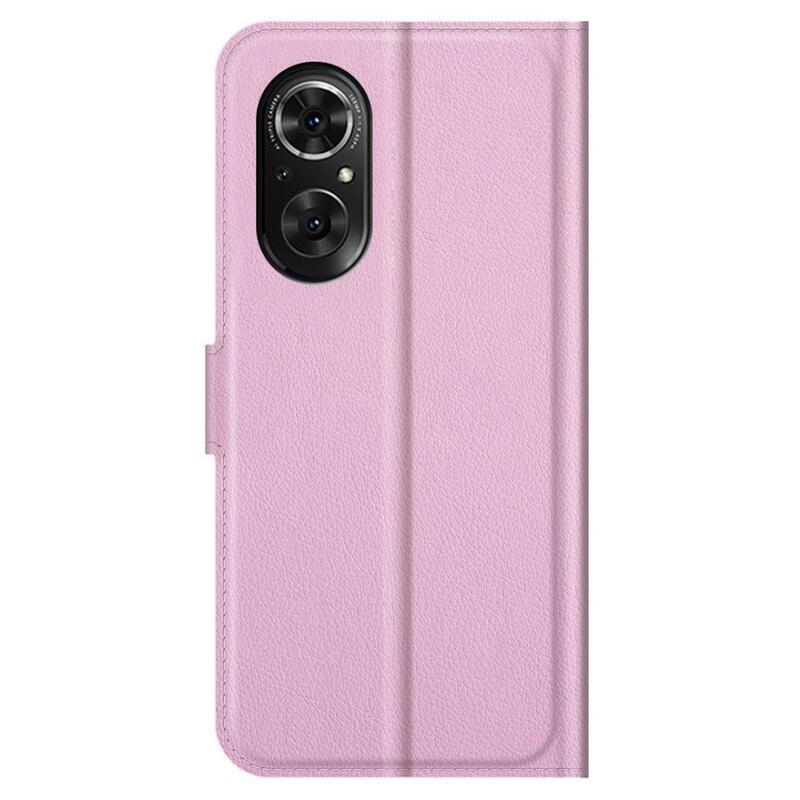 Litchi PU kožené peněženkové pouzdro na mobil Huawei Nova 9 SE - růžové