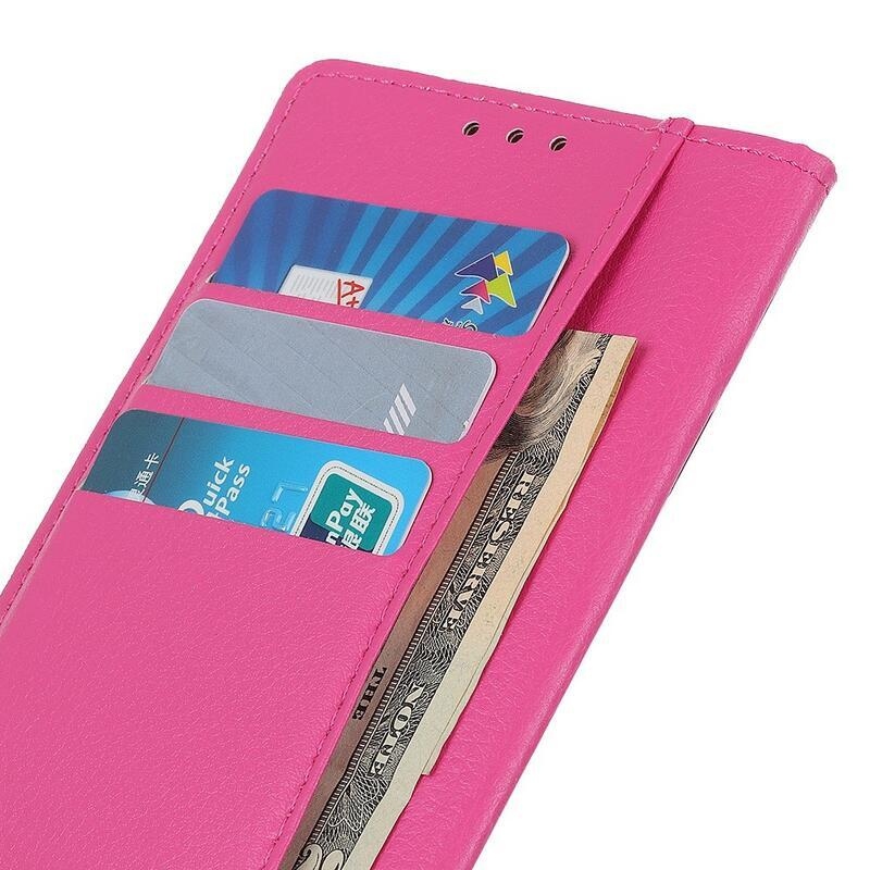 Litchi PU kožené peněženkové pouzdro na mobil Huawei Nova Y70 - rose