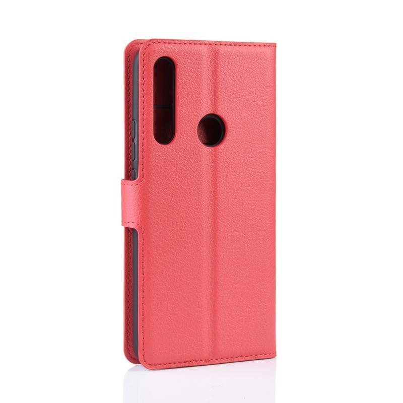 Litchi PU kožené peněženkové pouzdro na mobil Huawei P Smart Z/Honor 9X - červené
