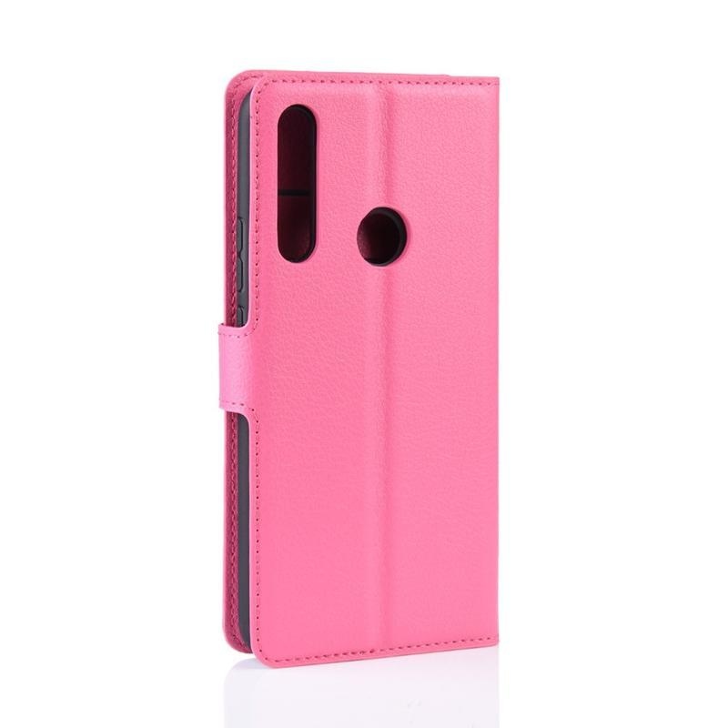 Litchi PU kožené peněženkové pouzdro na mobil Huawei P Smart Z/Honor 9X - rose
