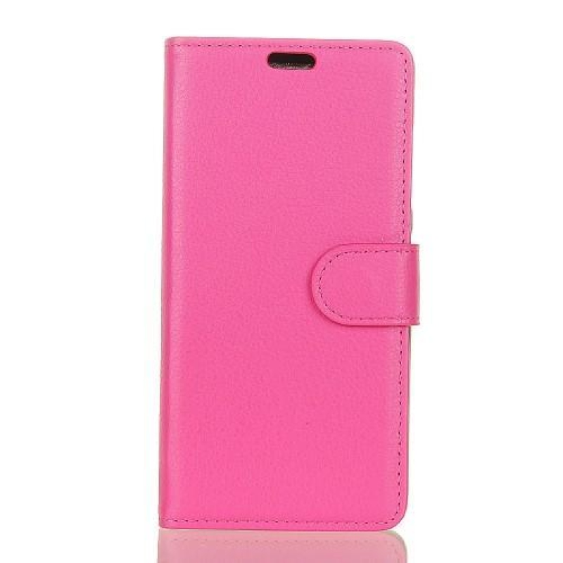 Litchi PU kožené peněženkové pouzdro na mobil Huawei P30 Lite - rose