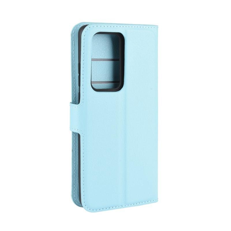 Litchi PU kožené peněženkové pouzdro na mobil Huawei P40 - modré