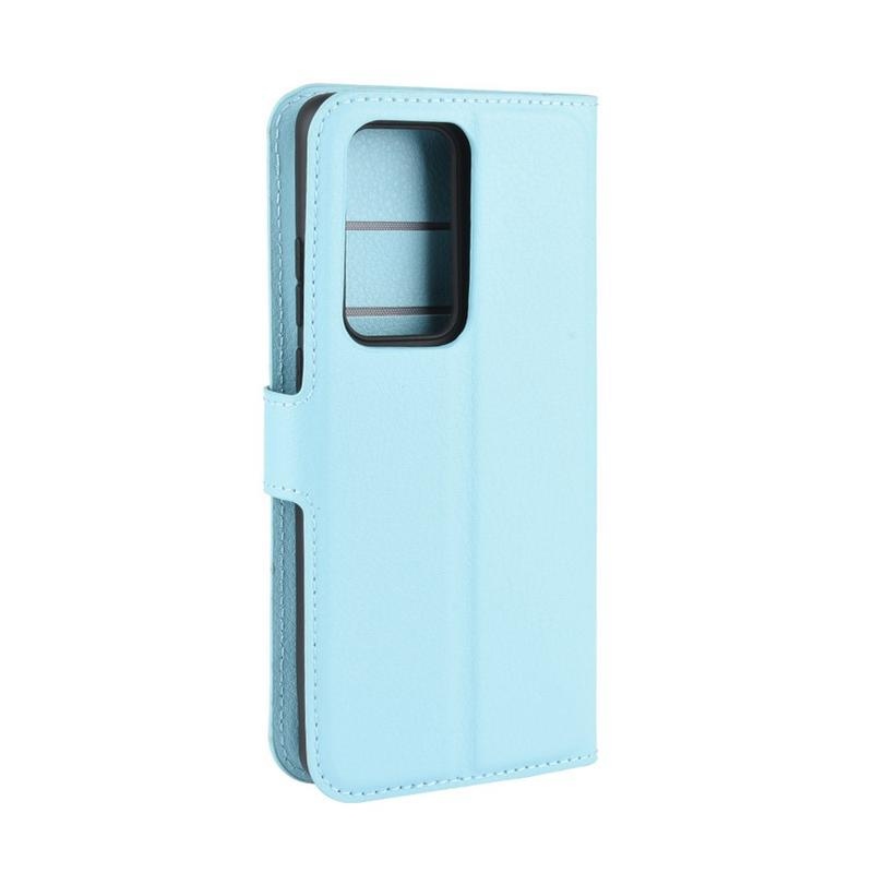 Litchi PU kožené peněženkové pouzdro na mobil Huawei P40 Pro - modré