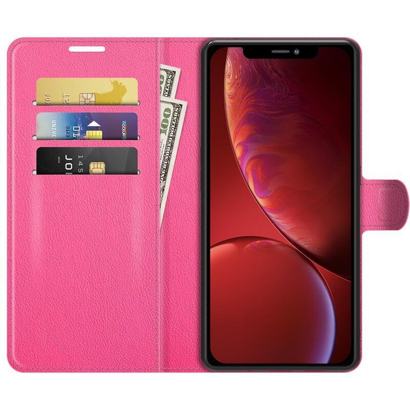 Litchi PU kožené peněženkové pouzdro na mobil iPhone 13 mini 5.4 - rose