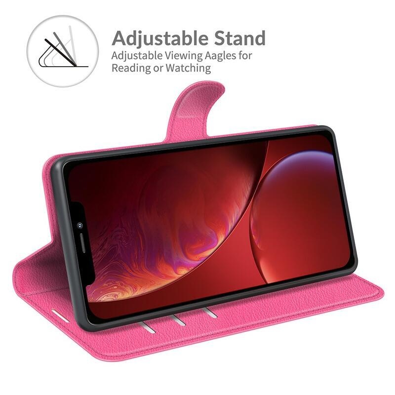 Litchi PU kožené peněženkové pouzdro na mobil iPhone 13 mini 5.4 - rose