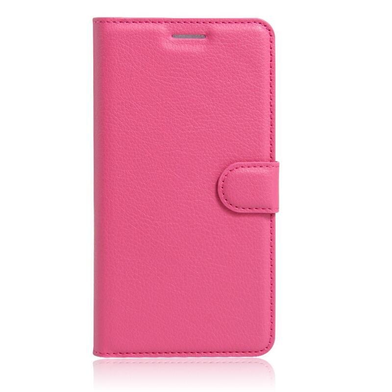 Litchi PU kožené peněženkové pouzdro na mobil iPhone 8 Plus/7 Plus - rose