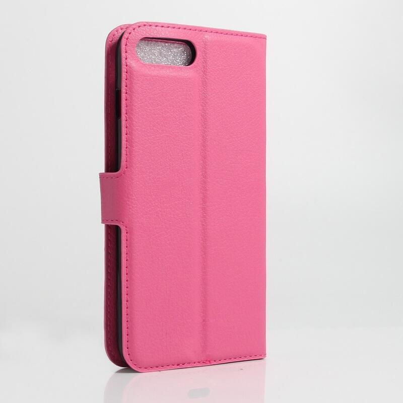Litchi PU kožené peněženkové pouzdro na mobil iPhone 8 Plus/7 Plus - rose