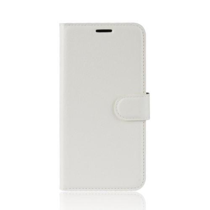 Litchi PU kožené peněženkové pouzdro na mobil Nokia 2.2 - bílé