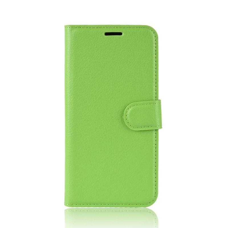 Litchi PU kožené peněženkové pouzdro na mobil Nokia 2.3 - zelené