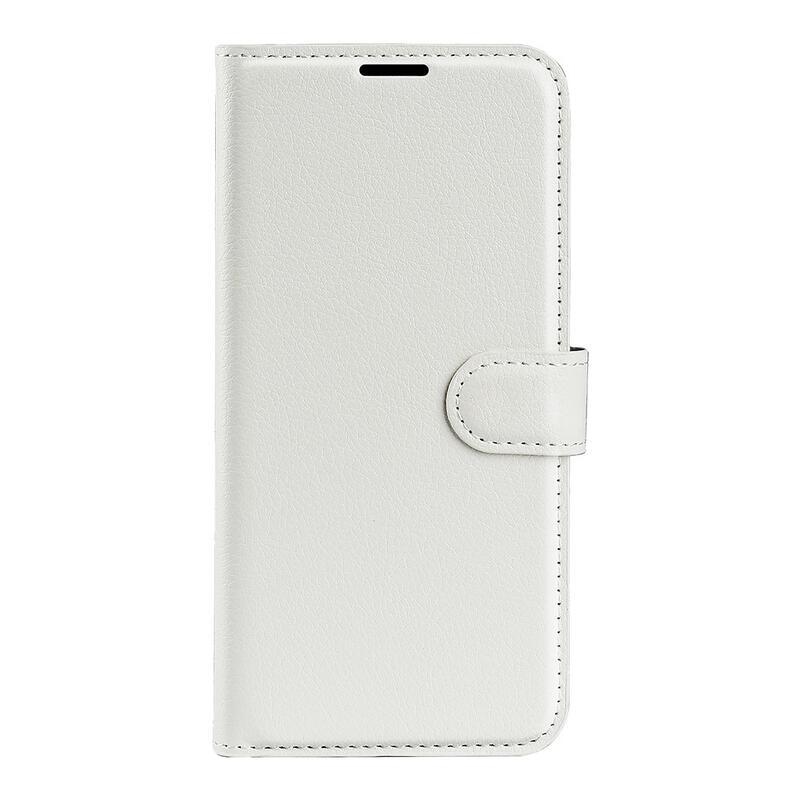 Litchi PU kožené peněženkové pouzdro na mobil Nokia G50 - bílé