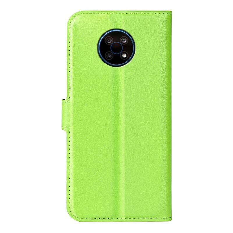 Litchi PU kožené peněženkové pouzdro na mobil Nokia G50 - zelené