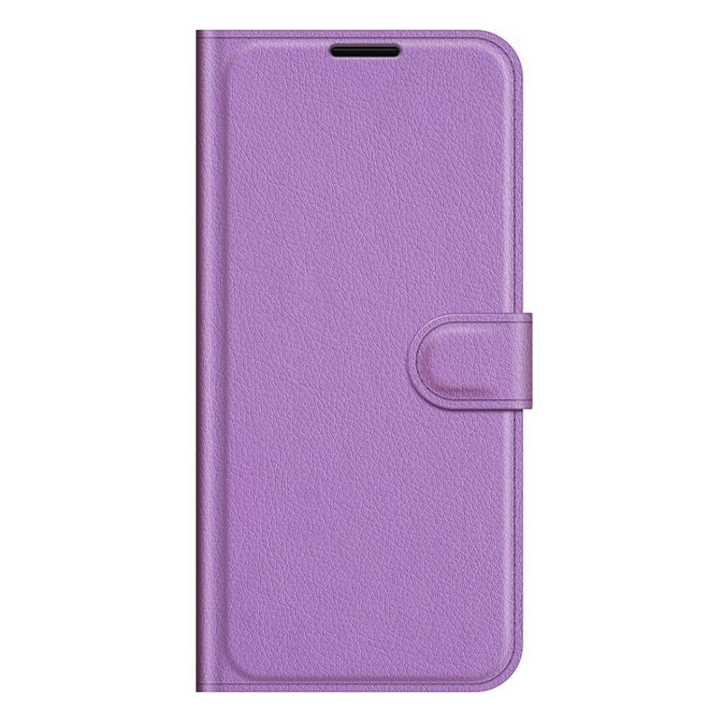Litchi PU kožené peněženkové pouzdro na mobil Nokia XR20 - fialové