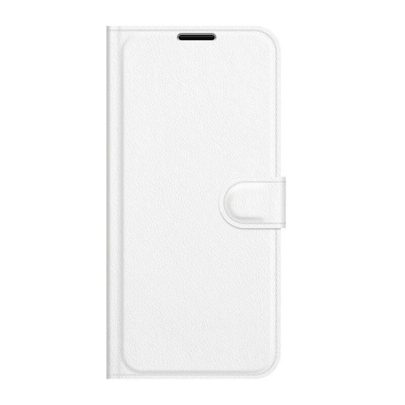Litchi PU kožené peněženkové pouzdro na mobil Realme 8 5G - bílé