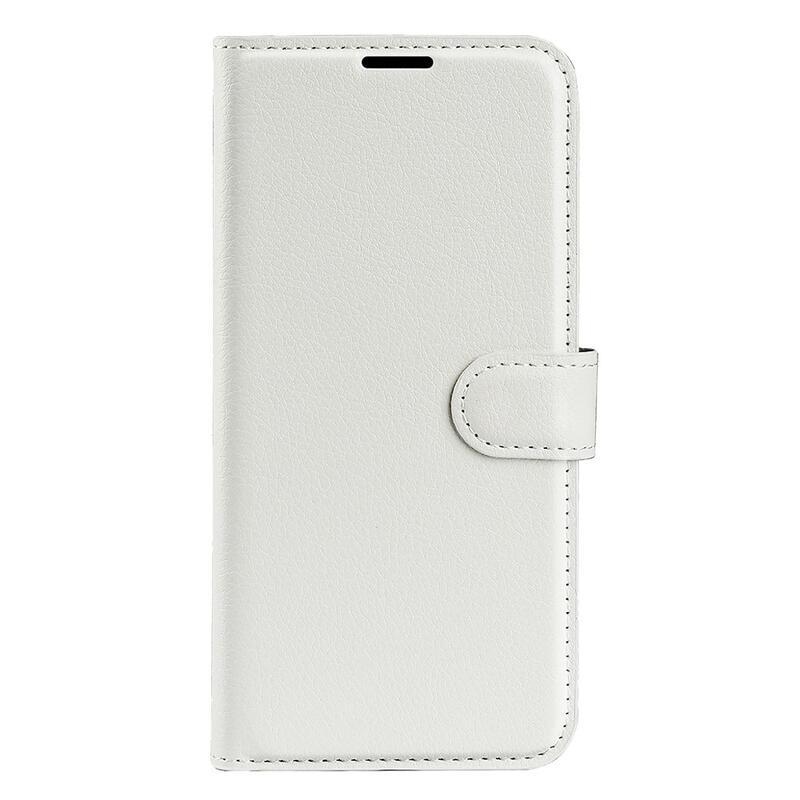 Litchi PU kožené peněženkové pouzdro na mobil Realme C31 - bílé